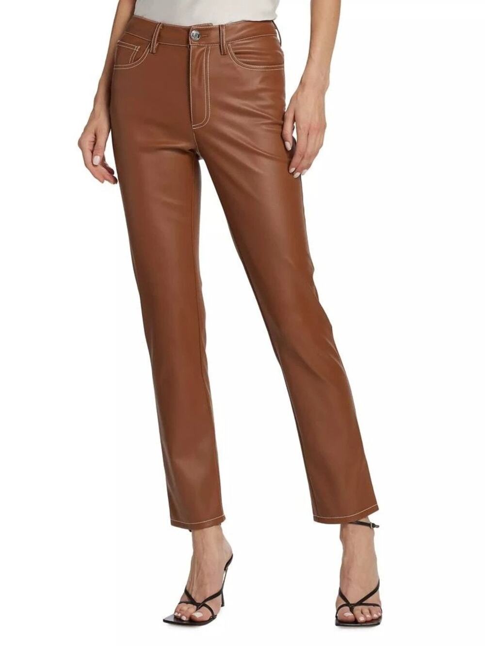 Staud Elliot Pants Faux Leather Straight Leg Streetwear Y2k Retro Fall Winter 00
